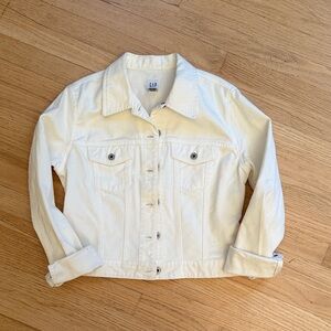 Vintage 2001 GAP Off- White Denim Cropped Jacket | Classic Trucker, sz. M